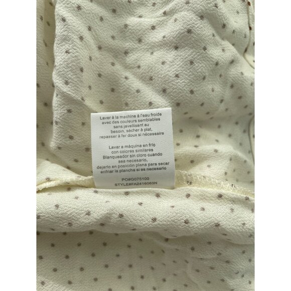 ONeill Mini Dress Size XL Tiered Polka Dot Open Back Elbow Sleeve Ivory Brown - Picture 7 of 9